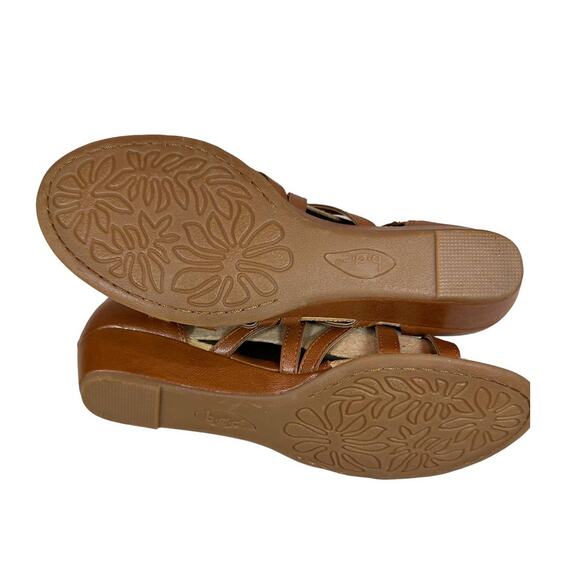 b.o.c. Women’s Sz 8 Tan Brown Gladiator Sandals Mimi Strappy Wedge Zip Up Z43541 - Picture 15 of 16